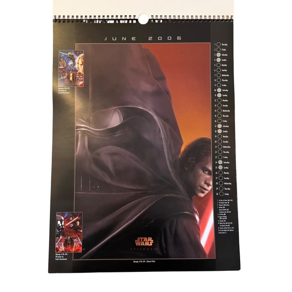 Star Wars 2006 Poster Calendar Lucasfilm Movie Art Revenge of the Jedi Yoda - Picture 10 of 14